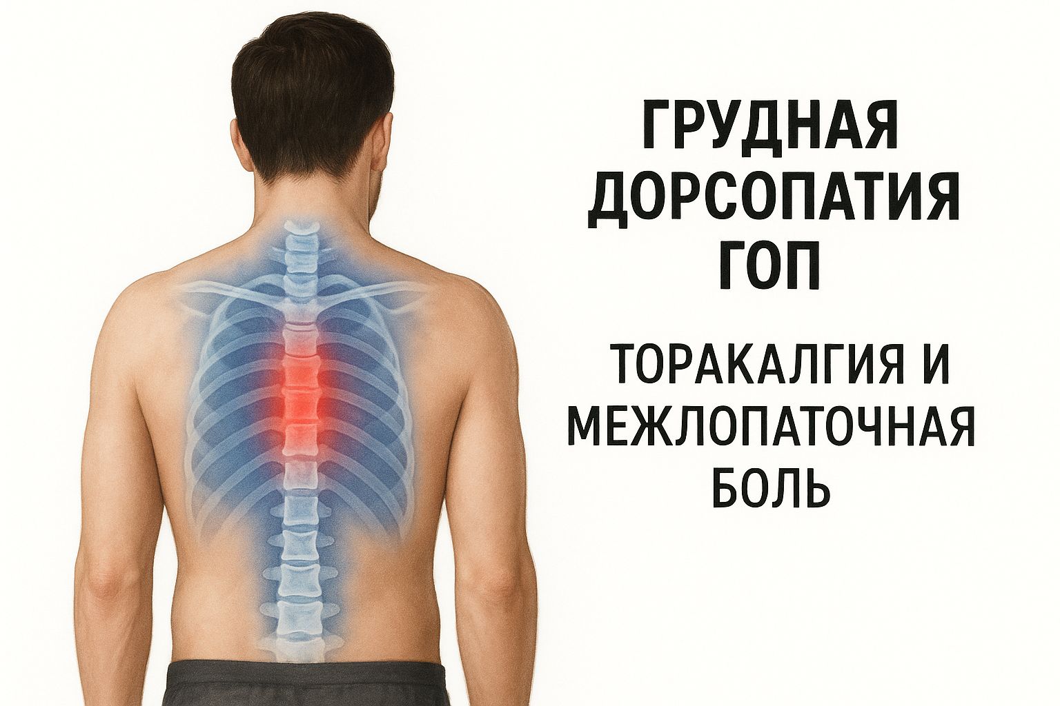 грудная дорсопатия ГОП - торакалгия и межлопаточная боль